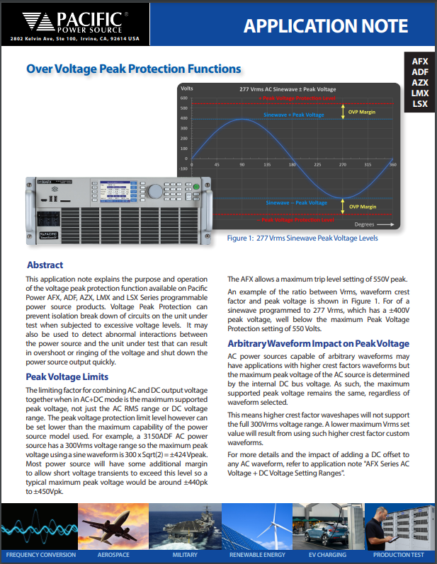 Over Voltage Peak Protection Functions - App