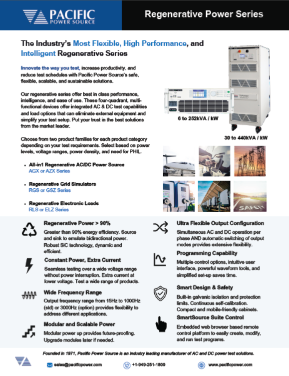Regenerative Power Series Brochure